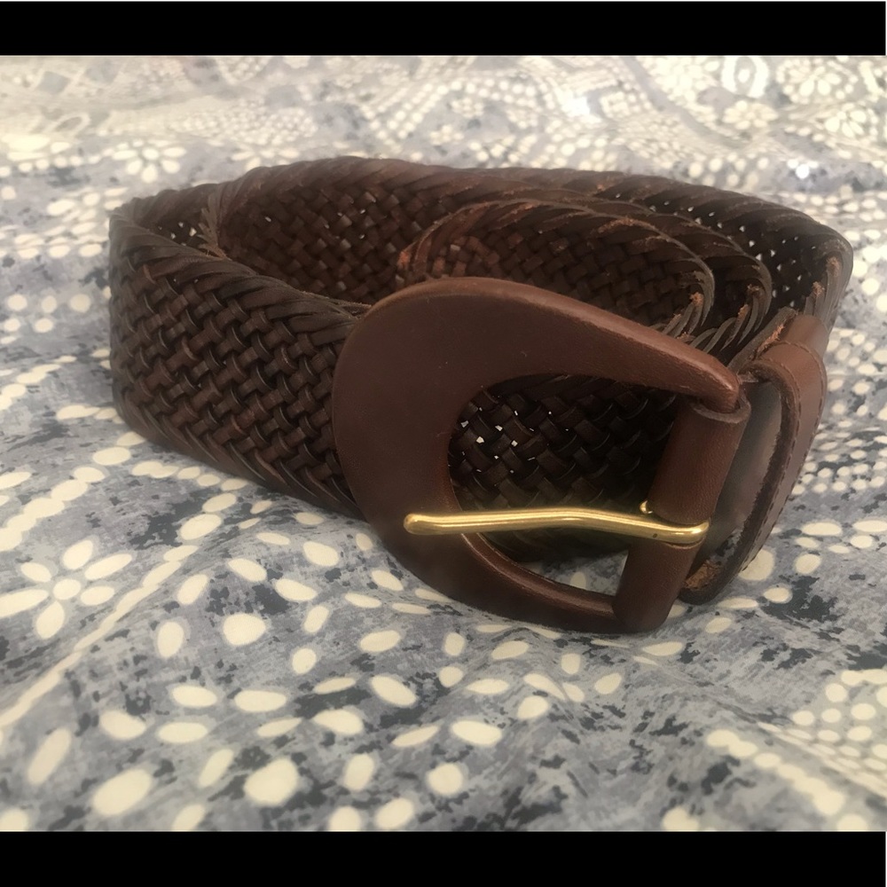 Vintage Ralph Lauren brown leather woven belt